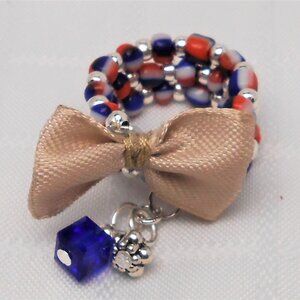 No. 15 - Handmade memory wire ring with 2, 3, and 4 mm pearls